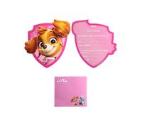8 Cartes d'invitation avec enveloppe Stella Pat'patrouille 11 x 14 cm - Rose