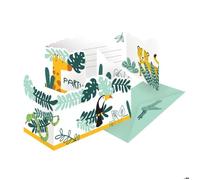 8 cartons invitation safari nature sauvage - amscan 9909356 Multicolore G