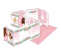 Amscan Cartes d'invitation Cheval 9909886 – 8 cartes avec enveloppes roses