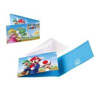 8 cartons invitation enveloppes super mario - amscan 9901543 Multicolor G