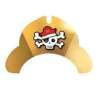 8 chapeaux carton tricorne pirates junior - 9909924 AMSCAN Jaune G