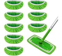 8 Chiffons Microfibre Réutilisables pour Balai - Nettoient Sols Secs/Humides & Bois - 25,4x11,5 cm