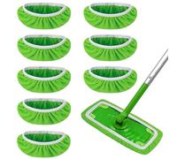 8 Chiffons Réutilisables Compatible avec Swiffer Balai, Lingettes Reutilisable pour Swiffer Sweeper Mop, Mop Pads en Microfibres pour Nettoyer et frotter Les sols secs ou humides, Le Bois 25,4x11,5cm