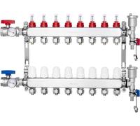 8 circuits de chauffage Distributeur de circuits de chauffage Chauffage au sol Indicateur de débit 5L/min