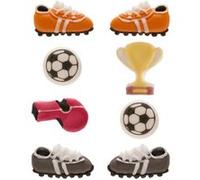 dekora - Decoration Cupcake Comestible | Decoration Gateau Comestible au thème Football - Pack de 8 figurines comestibles