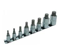 8 Douilles Avec Embouts 12 Pans Carrés 1/2'', 1/4'' Et 3/8'' Laser 5301