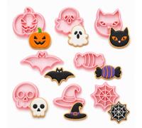 8 Emporte Pièces Halloween Moule Halloween Cookie Stamp Set En Plastique Pressage Pâtisserie Cookie Moulage Gaufrage DIY Cuisson Décor