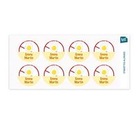 8 Étiquettes Allergies Alimentaires - Rondes - 3,7 x 3,7 cm - Oeufs