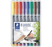 Staedtler Stylo feutre permanent Lumocolor 317 1 mm couleurs assorties - Pochette de 8