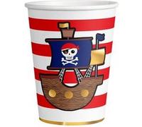 8 gobelets carton pirates 25cl - 9909913-66 AMSCAN Rouge G
