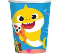 8 gobelets en carton 250ml baby shark - amscan 9909041-66 Bleu G
