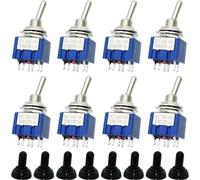 8 interrupteurs DPDT, mini-interrupteurs électroniques, étanches, 2 pôles