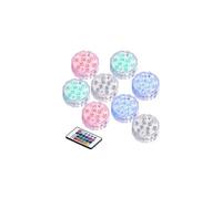 : 8 lampes immersibles à LED RVB avec télécommandes - 75 mm