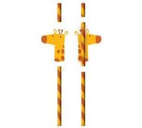Amscan 9909358 - Lot de 8 pailles en papier Get Wild, 19,7 cm, pour anniversaire d'enfant