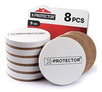 8 PCS 9 cm Patins Glisseurs pour Sols Durs X-Protector - Patin de Meubles | Glisseurs de Meubles Blanc - Glisseurs en Feutre pour Meubles Lourds - Patins Glisseur Meubles Rond - Protégez Vos sols!