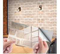 8 PCS Autocollant pour carrelage mural, Stickers Carreaux Muraux, Convient pour la Cuisine, Salle de Bain（15x30cm）
