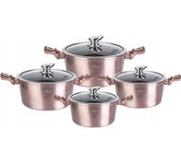 8 pcs. Batterie de cuisine à induction Set de casseroles + couvercle Aluminium
