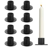 8 Pcs Bougeoirs Noirs,Porte Bougie Decorative, Support Bougie en Métal Noir | Supports Bougies Ronds Décoratifs Rétro Pour Mariages, La Saint-Valentin, Noël, Thanksgiving Décoration de Table À Maison