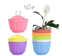 8 Pcs Coloré Résine Tenture Murale Jardinière Pot Vertical Jardin Vivant Mur Montage Fenêtre Accrocher Intérieur Extérieur Plante pour Cuisine Herbe Balcon Garde-Corps Étagère Clôture Treillis