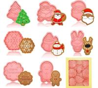 8 Pcs Emporte Piece Patisserie Plastique Enfant, Coupe Biscuits Set, Emporte Pièce de Noël, 3D Moule Biscuit Noël, Biscuit Cutters Set Pour Faire Toutes Sortes de Biscuits, Bonbons