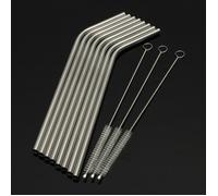 8 Pcs Paille en Acier Inoxydable Avec 3Pcs Brosse Nettoyagejuanstar1905824