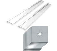 8 Pcs Protections Réutilisables pour Plaques,avec 2 Couvercles 21in Anti-adhésifs Résistants à la Chaleur,Plaque de Cuisson à Gaz Universel Protection D'écran de Cuisson à Gaz (Argent& Transparent)