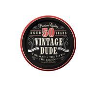 8 Petites assiettes en carton anniversaire Vintage 50 ans 18 cm - Noir