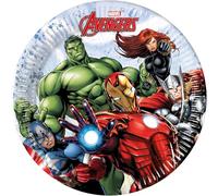 8 Petites assiettes en carton Avengers Mighty 20 cm - Multicolore