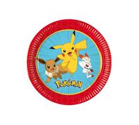 Procos Assiettes en carton Pokémon petites, 19,5 cm - Assiette à gâteau
