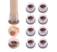 8 Pièce Scouvre Pieds de Chaise Silicone, Rond Transparent Embout de Chaise, Protection Pied de Chaise, Patins Antidérapants pour Pieds de Chaise, Protéger Le Sol pour éliminer Le Bruit (Gros)