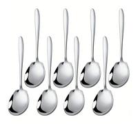 8 pièces/4 pièces/2 pièces/1 pièce Louche à soupe grande en acier inoxydable, cuillère à soupe pour buffet d'hôtel et restaurant, vaisselle occidentale, cuillère à dessert, cuillère à soupe, cuillère,