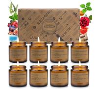 8 Pièces Bougies Parfumées, Coffret Cadeau Bougies Parfumées, Cire de Soja Naturelle, Bougies pour Femmes Bain Yoga Saint Valentin Cadeau des Mères Cadeaux d'Anniversaire Ensemble de Bougies en Pot