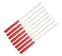 8 Pièces Brochettes Barbecue Inox avec Manche Bois, Lot | Acier Inoxydable et Bois, Poignée Isolante, Forme Unique Anti-roulement, pour Pique-niques et Grillades