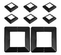 8 Pièces Cache de Base de Poteau Noir en Pvc, Garniture Décorative | Conception Fendue, Réutilisable et Facile à Poser, Cache les Défauts, pour Poteaux de Rampe, Clôture, Escalier