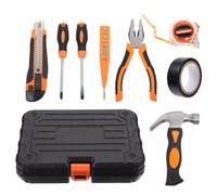 8 Pièces Coffret à Outils à Main Multifonction | Abs, Acier au Carbone et Caoutchouc, Rangement Facile, Projets DIY et Installation de Jardin