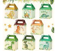 8 pièces Coffret cadeau Dinosaure avec autocollants, fournitures pour fête d'anniversaire, emballage de boîte cadeau, cadeaux d'anniversaire, faveurs de fête, décorations de baby shower Taille UniqueP