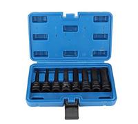 8 Pièces Coffret De Douille à Choc 6 Pans 1/2in, Entraînement Pneumatique Air Allen Clé Hexagonale Jeu De Douilles H5-H19 Prise Carrée Adaptateur De Tige D'extension