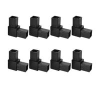 8 Pièces Connecteur de Tube Carré en Plastique Noir, Raccord 2 Voies | Tubes PVC Carrés 25x25 MM, Angle 90 Degrés, Assemblage Précis, Cadre et Clôture DIY