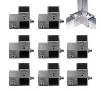 8 Pièces Connecteur de Tube Carré,Raccord de Tuyau en D'aluminium L Forme 3 Voies pour Raccordement de Tuyaux Carré 25x25 mm