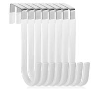 8 Pièces Crochet de Porte en Fer Blanc sans Perçage pour Vêtements | Patère de Rangement pour Entrée et Placard, Surface Lisse Antidérapante, Protège la Porte