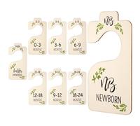 8 Pièces de Séparateur de Placard, Séparateurs de Garde-Robe en Bois pour Bébé Séparateurs de Cintres Double Face pour Bébé du Nouveau-né à 24 Mois pour la Décoration de la Chambre de Bébé