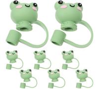 8 Pièces Embout de Paille en Silicone Vert pour Pailles de 8 MM | Protection Simple, Rangement Facile, Silicone Souple, Lot Décoratif, Compatible Pailles Standard