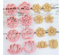 8 Pièces Emporte-pièces De Biscuits En Forme De Fleur De Dessin Animé Pour La Décoration De Sucre, Fondant, Cuisson, Argile Polymère, Petits Pains Cuits À La Vapeur Taille UniquePolypropylène