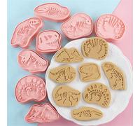 8 pièces Ensemble de découpoirs à biscuits en forme de fossile de dinosaure, moule de cuisson en 3D en forme de squelette de dinosaure de dessin animé de la période jurassique Polypropylène