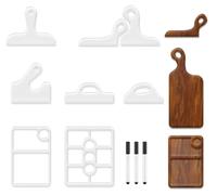 8 pièces : Ensemble de poignées pour planche à charcuterie en acrylique, gabarits de routage pour la menuiserie