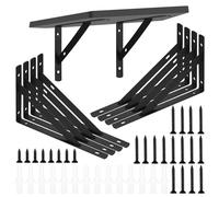 8 Pièces Equerre Etagere Murale, Supports Triangulaires Angulaires Droits de 90 Degrés, Support D'étagère Murale, Support d'angle Brace pour Salon Chambre Bibliothèque, 200x120mm