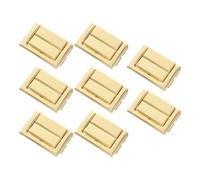 8 Pièces Fermoir de Coffre en Métal Doré, Compact | Finition Polie Lisse, Profil Discret Minimaliste, Format 3,80x2,50x0,70cm, pour Coffret Présent