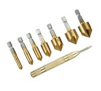 8 Pièces Foret à Fraiser Hexagonale, Lot de Set de Bois | Chanfreinage 90 Degrés, Haute Dureté, pour PVC et Tôle, Usage Atelier, Bricolage, Menuiserie
