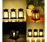 8 pièces LED suspendues Lanterne solaire avec bougie Flickering Lampe solaire décorative pour jardin extérieur