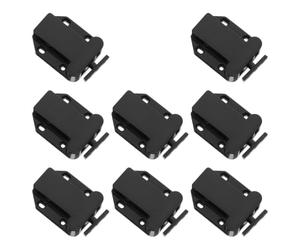 8 Pièces Loquet à Levier Poussoir Noir en Plastique ABS | Montage Caché, Fermeture Douce et Silencieuse, Mécanisme à Ressort Intégré, pour Meuble Vasque ou Placard Rv